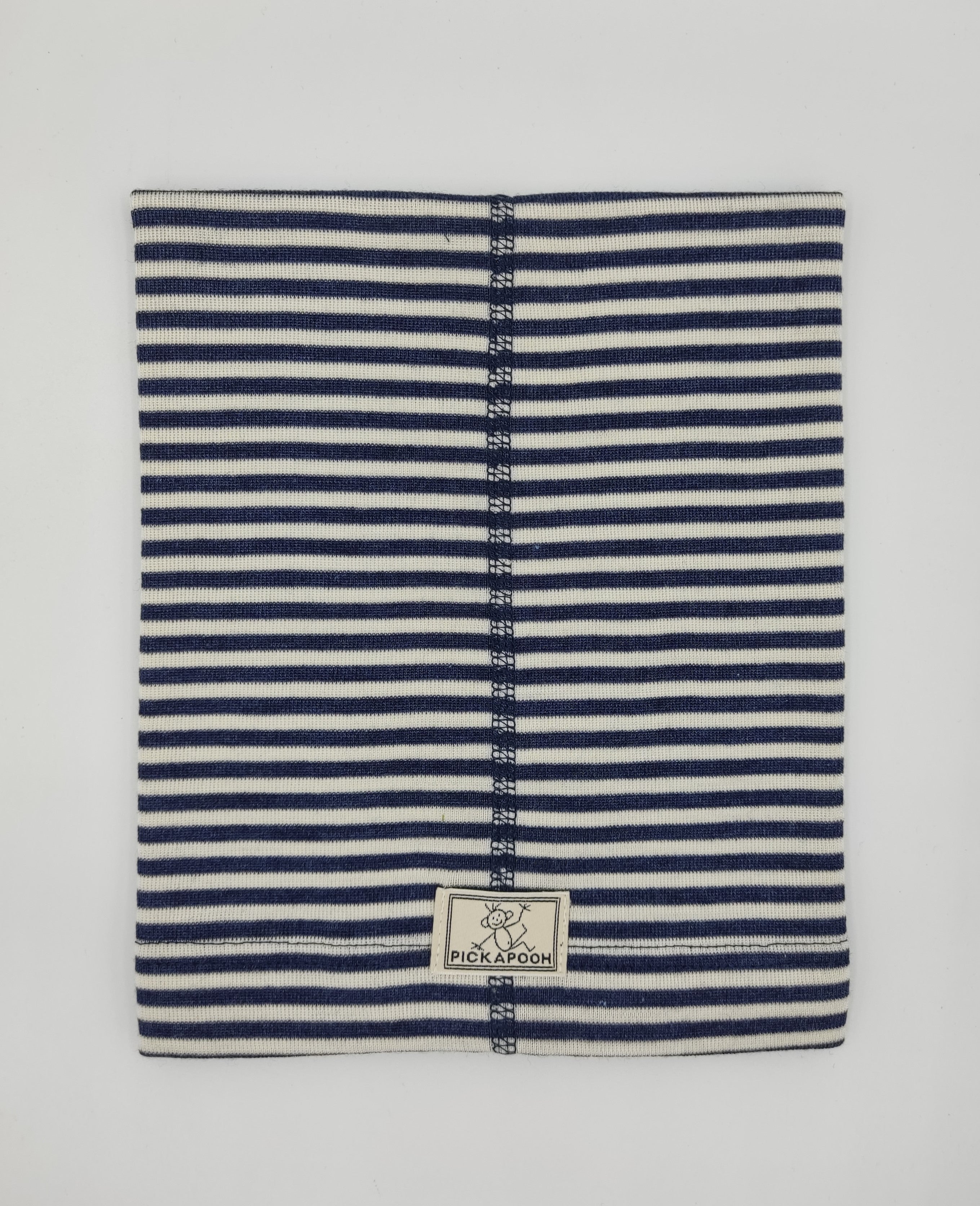 Scaldacollo in lana e seta per bambino e adulto // riga Blu Navy